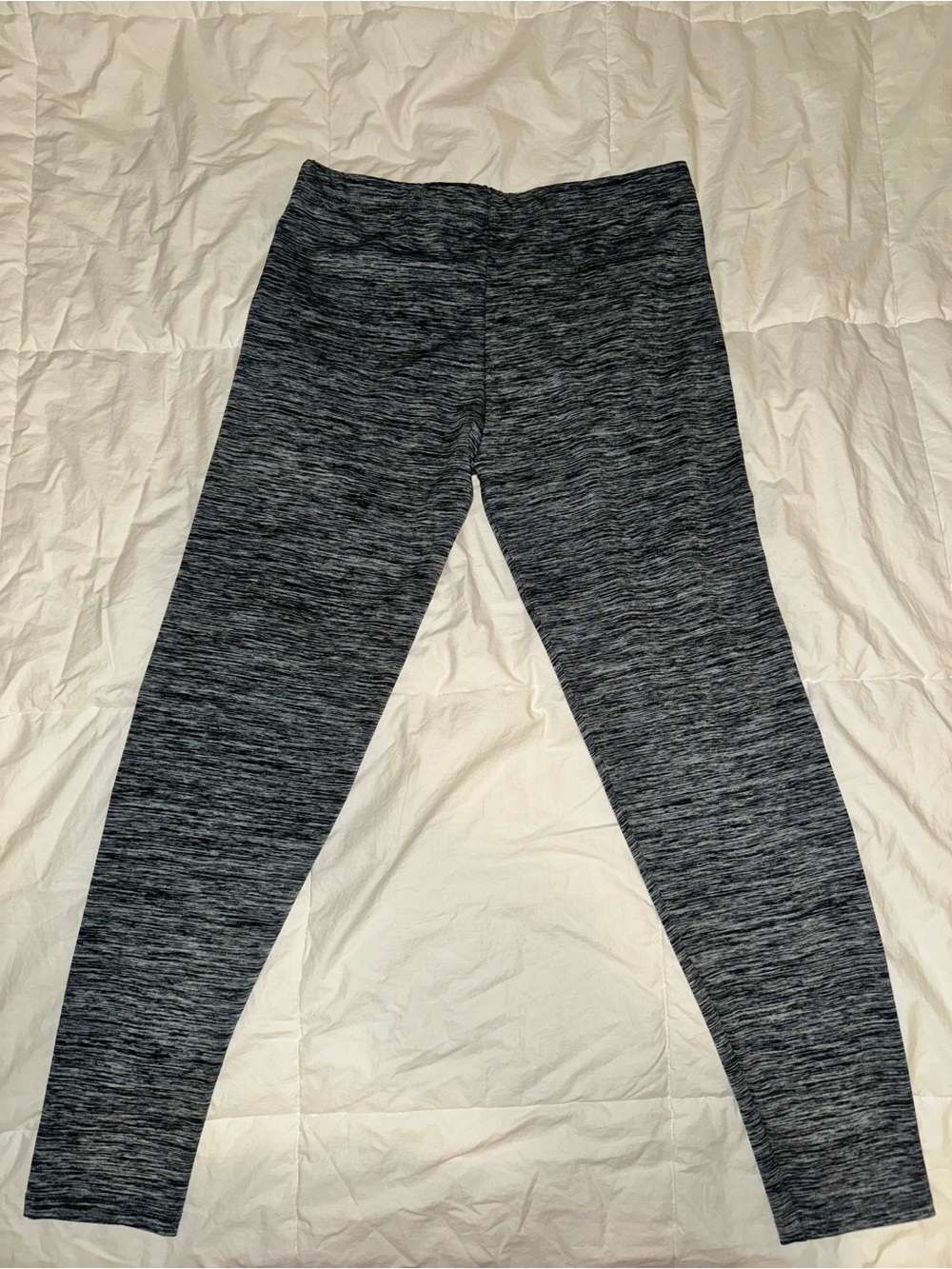 Space Dye Gray Heathered Leggings High Waisted Athletic Pants Size M - Picture 4 of 5